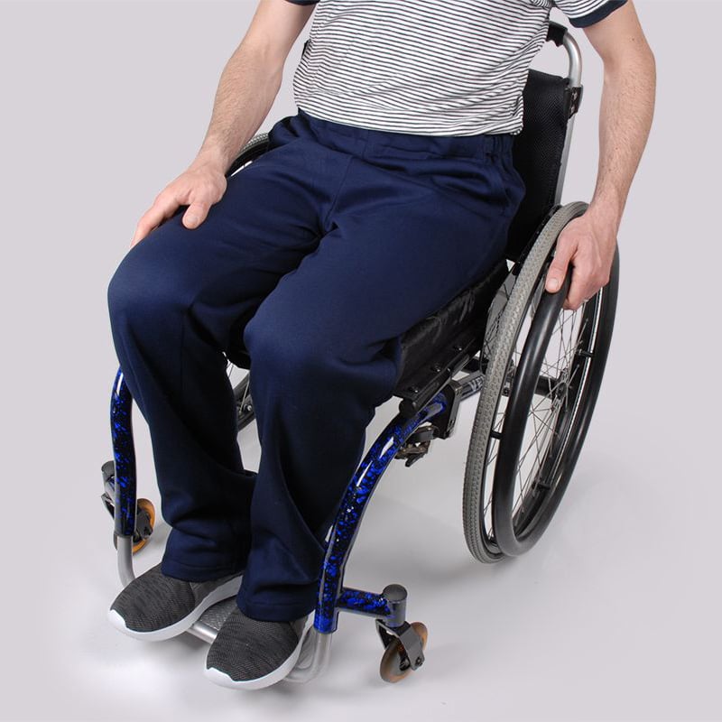 Able2Wear Drop Front Jersey Wheelchair Trousers in navy